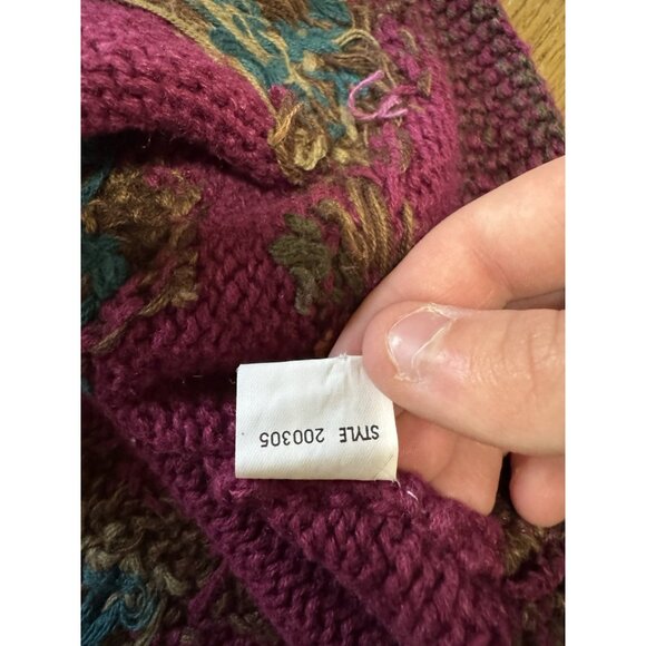 Northern Isles Portraits Hand Knit Button Cardigan Sweater Cottage Women Size L - Picture 12 of 13